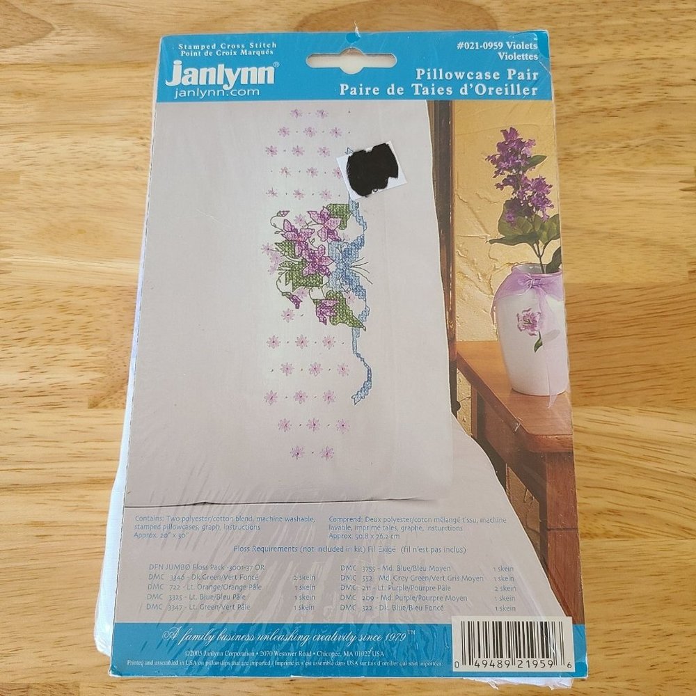Janlynn Stamp Cross Stitch Pillowcases